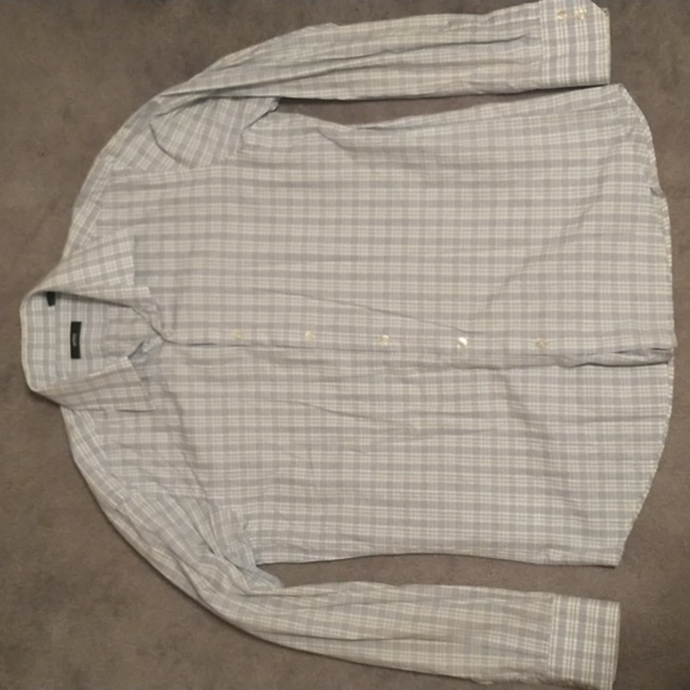 Hugo Boss Dress Shirt. Blue checkered. Size 16.